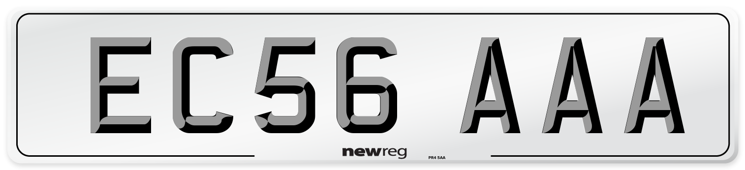 EC56 AAA Number Plate from New Reg